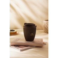 Стакан для кофе с крышкой SL Home, 250 мл, 9,5&times;9,5&times;12,5 см, цвет коричневый