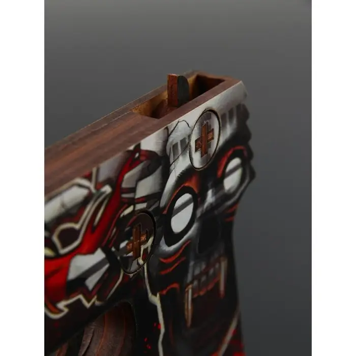 Набор сувенирное оружие &laquo;Красный с золотом&raquo;, автомат, пистолет с глушителем, нож-штык, 3 шт