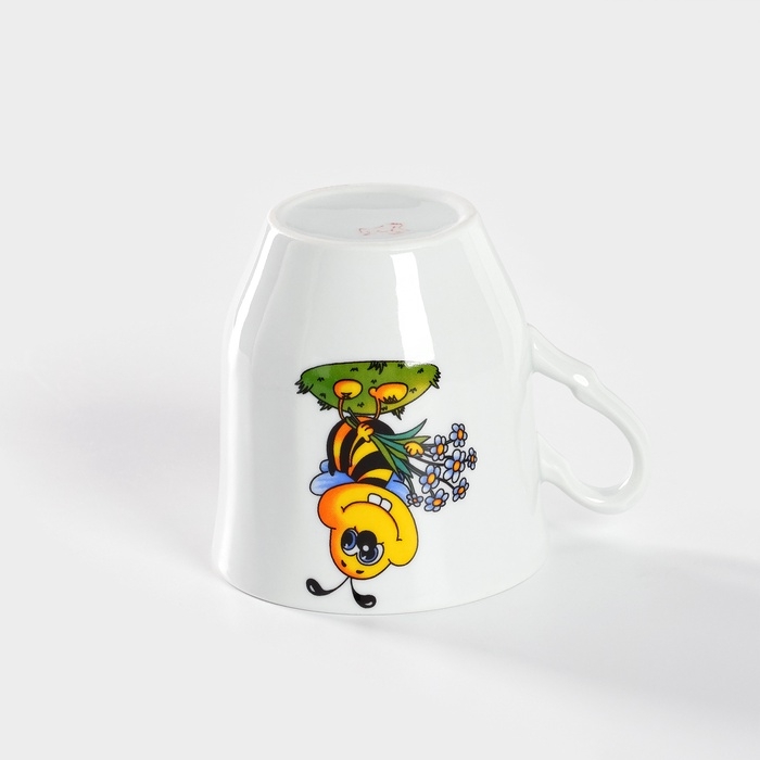 Кружка детская Добрушский завод &laquo;Пчёлы&raquo;, 250 мл, фарфор, белая, рисунок МИКС