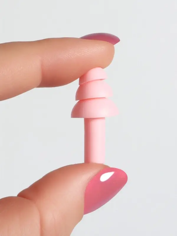 Беруши на шнурке, 3&times;1.5 см, в футляре, фасовка 10 шт., силиконовые, розовые