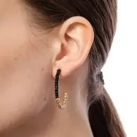 Серьги набор 8 пар &laquo;Ночь&raquo; кольца, цвет чёрно-белый в золоте, d=4