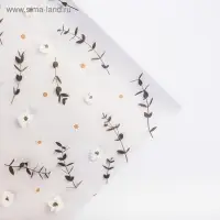 Бумага упаковочная крафтовая &laquo;Цветы&raquo;, 70 х 100 см