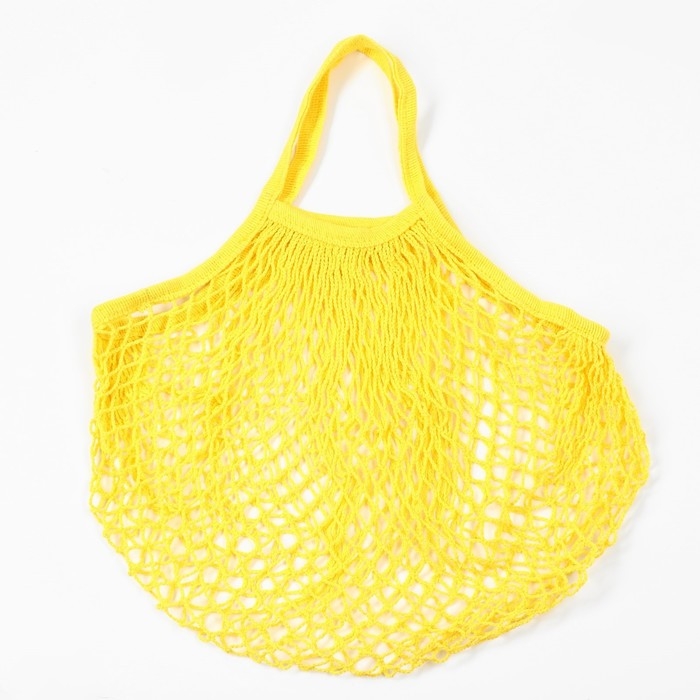 Авоська плетеная сумка, 37 х 20 см, ручка 12 см, клетка 1.5 см, жёлтая