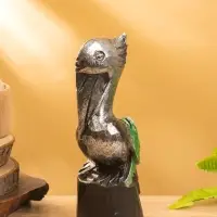 Сувенир интерьерный "Пеликан" 7х7х20 см, дерево, цв. серебро