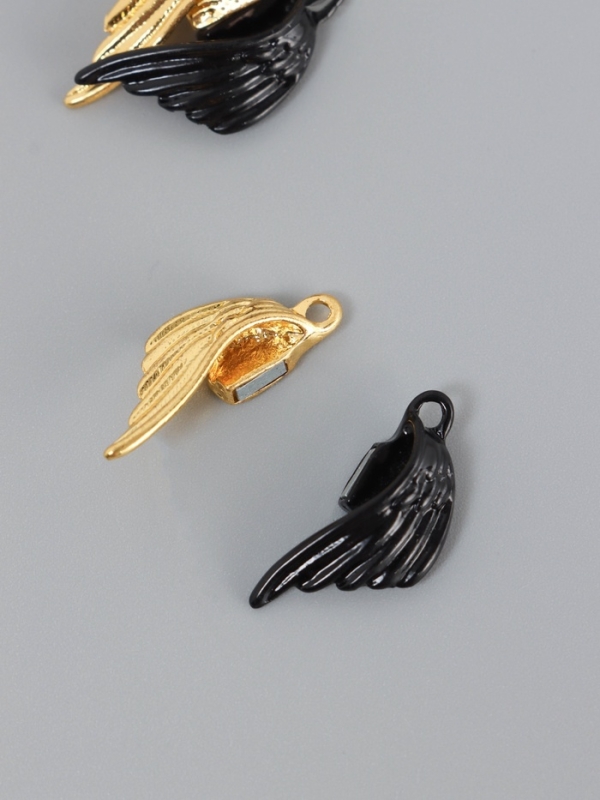 Замок магнитный металл "Крылья" набор 2 шт чёрно-золотой 2,6х1,9 см