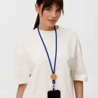 Шнурок для бейджа Tube Wood, синий