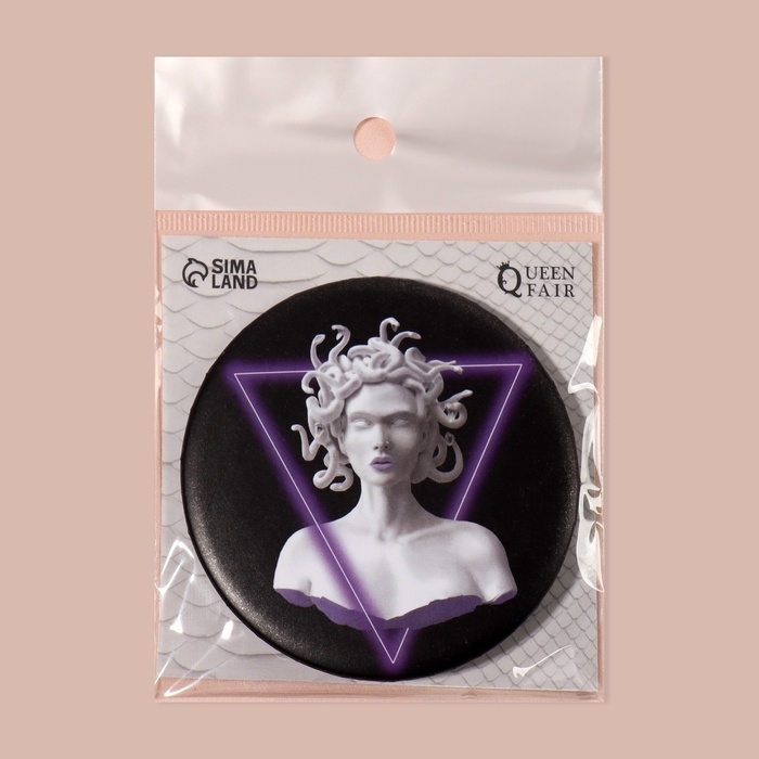 Зеркало карманное &laquo;ГОРГОНА&raquo;, d = 7,5 см, рисунок МИКС