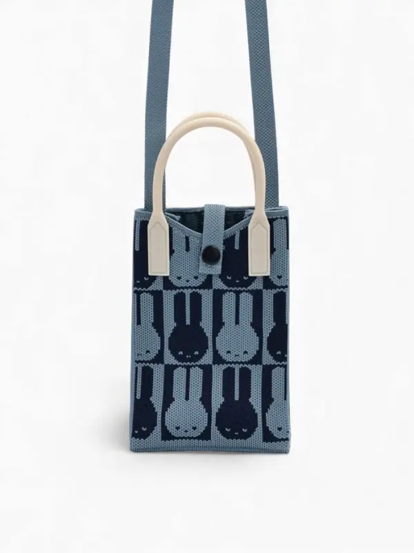 Сумка подр Зайцы, 12*4*17, отд на кнопке, дл ремень, синий