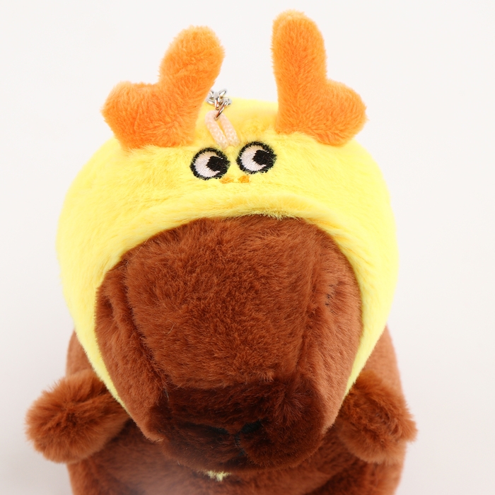 Мягкая игрушка &laquo;Капибара&raquo; в шапочке оленя, 13 см