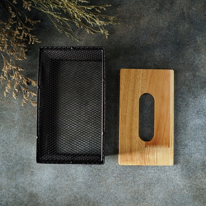 Салфетница &laquo;Эстетика&raquo;, 21&times;12&times;10 см, цвет коричневый