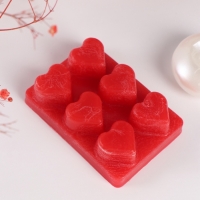 Аромалампа керамика + ароматический воск "Сердце" красная 7,5х7,5х8 см