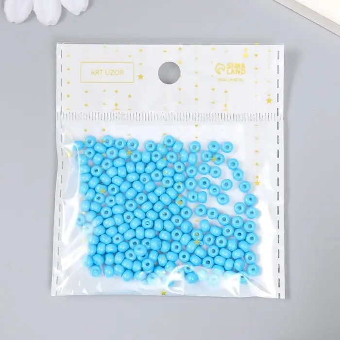 Бисер стекло 6/0 "Васильковый" 15 гр