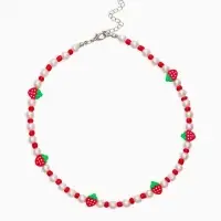 Бусы детские &laquo;Выбражулька. Клубники&raquo;, жемчуг, 34.5 см, красно-белый