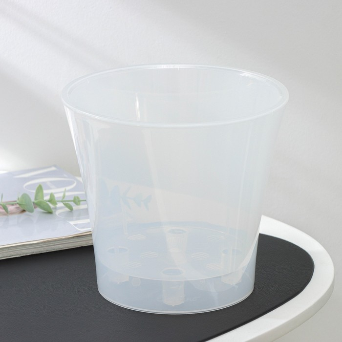 Кашпо для цветов со вставкой &laquo;Арте&raquo;, 3,5 л, цвет прозрачный