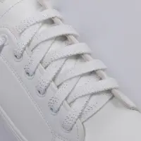 Шнурки для обуви, пара, плоские, 8 мм, 110 см, белые