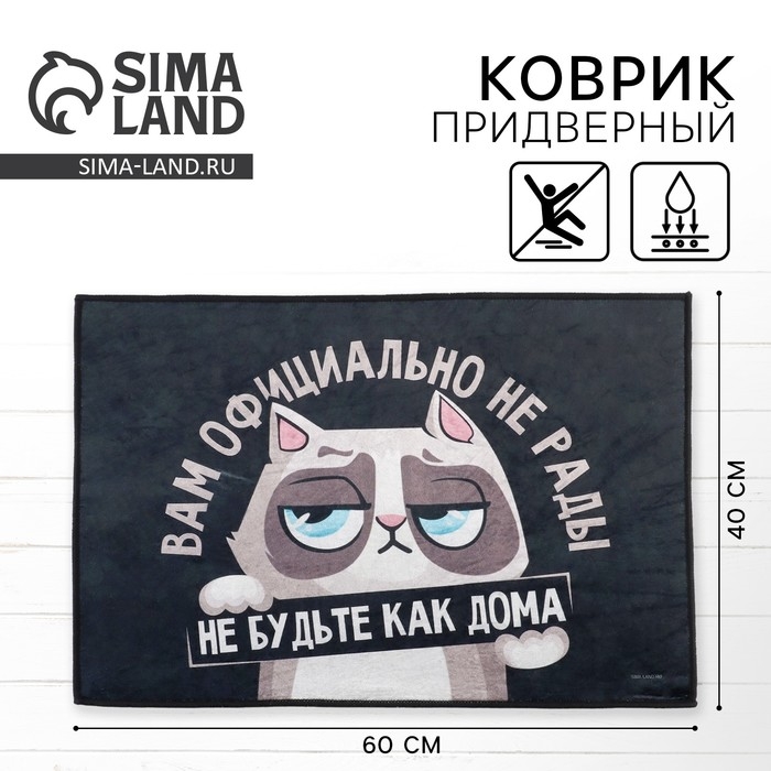 Коврик придверный "Кот", 40 х 60 см