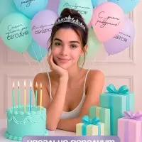 Воздушный шар латексный 12" &laquo;Всё обязательно сбудется&raquo;, макаруны: голубой, желтый, сиреневый, мятный