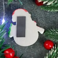 Новогодний магнит "Снеговик с ёлочкой" 5х5,5х1,5см