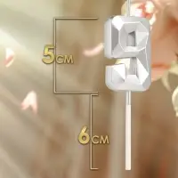 Свеча в торт на шпажке &laquo;Алмаз&raquo;, цифра 9, серебряная, 5&times;2.6 см