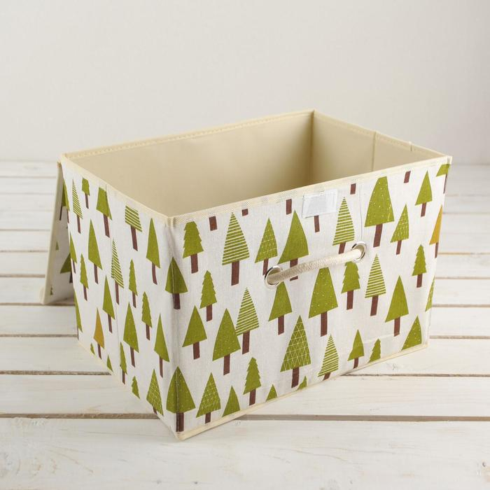 Короб стеллажный для хранения с крышкой &laquo;Ёлки&raquo;, 37&times;26&times;24 см