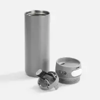 Термостакан X1 с цветной кнопкой, серый с белым