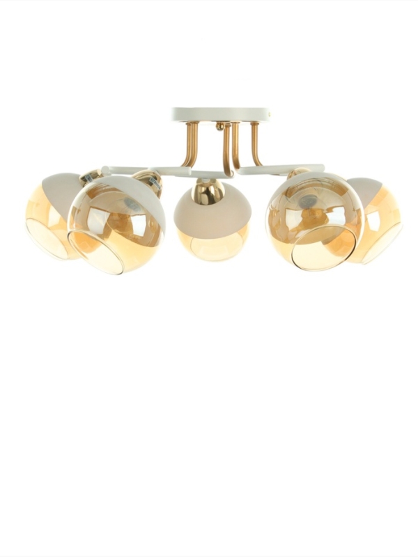 Люстра "Анден" 5хЕ27 40Вт бело-золотой 57х57х22 см