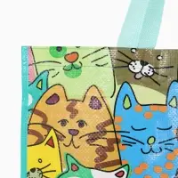 Сумка хоз Котики, 45*20*37, отдел без молнии, зеленый