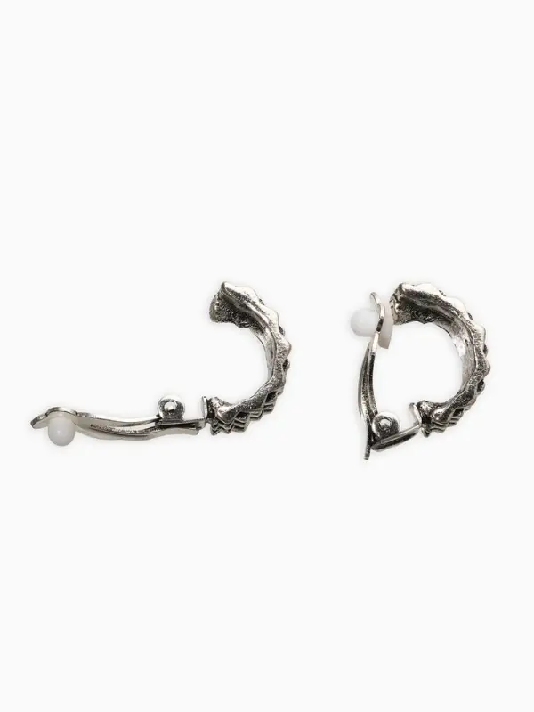 Клипсы "Винтаж" плетение, цвет чернёное серебро