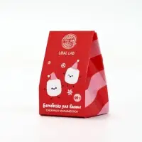 URAL LAB Розовый НГ Бомбочка для ванны "Снежный маршмеллоу", 40 гр