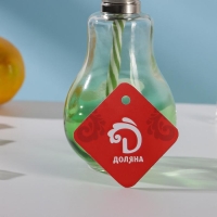 Бокал стеклянный для коктейля Доляна &laquo;Лампочка&raquo;, 250 мл, с трубочкой, откручивающаяся крышка, цвет МИКС