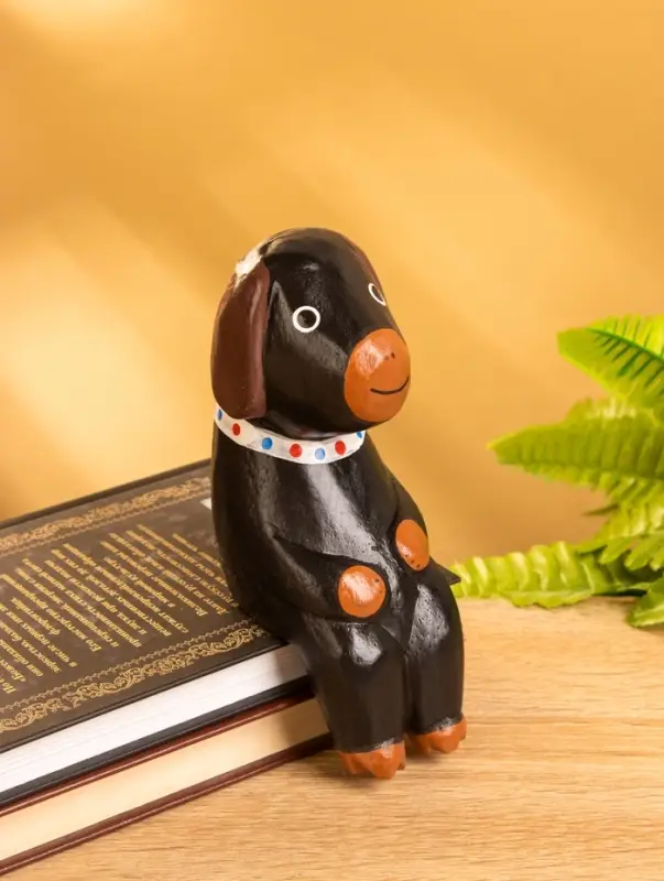 Сувенир &laquo;Щенок сидячий&raquo;, 5&times;7&times;15 см, дерево, чёрный