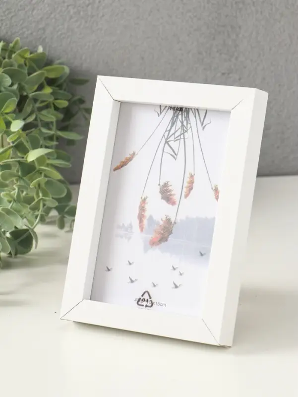 Фоторамка МДФ на 1 фото 10х15 см "Белая классика" 2,5х13х18 см