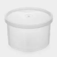 Контейнер пищевой ПластоС, 600 мл, с герметичной крышкой, d=13 см, h=8 см, пластик, прозрачный