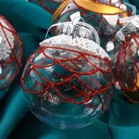 Набор шаров пластик d-8 см, 6 шт "Лирой"красно-белый