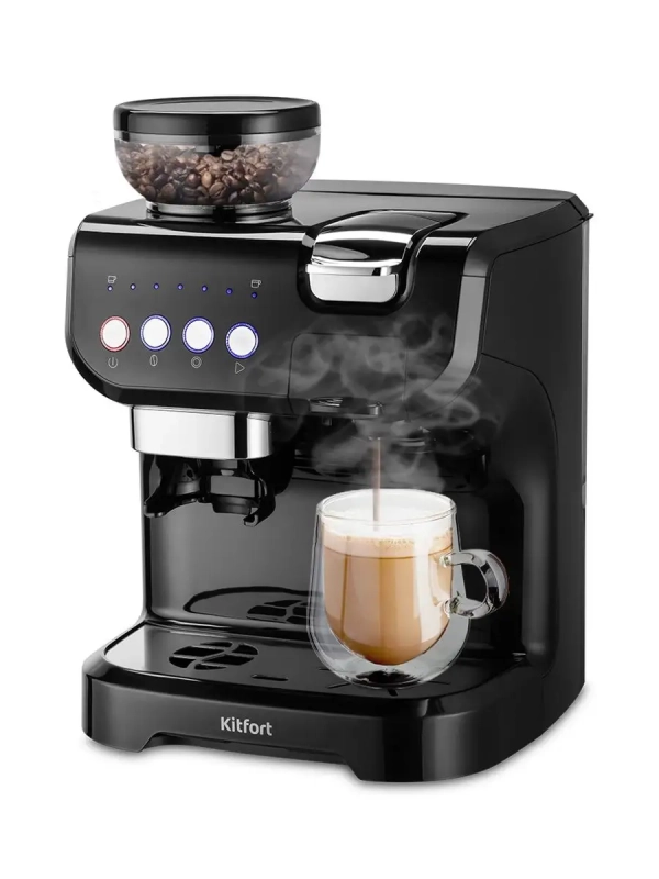 Кофеварка капсульная рожковая и кофемолка КТ-7107 - 1560 Вт