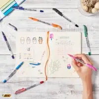 Ручка гелевая, синяя, тонкое письмо 0,5 мм, BIC Gelocity Stiс, удобный держатель для письма