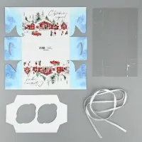 Коробка для капкейка &laquo;С Новым годом&raquo;, зимний отдых, 16 х 8 х 10 см