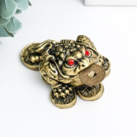 Нэцкэ бронза "Жаба на монетах" 4 х 7 х 5,5 см