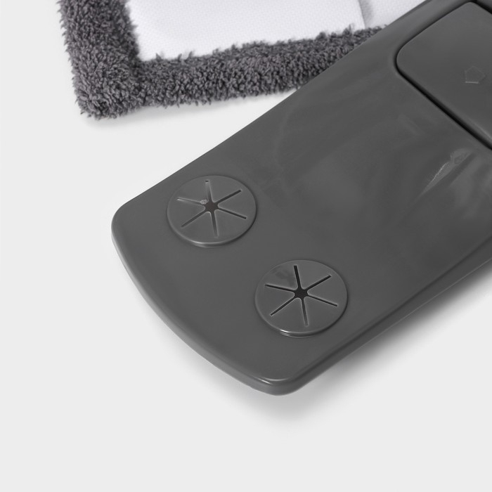 Швабра для мытья пола плоская Доляна, насадка из микрофибры 43&times;14 см, телескопическая ручка 80(120) см