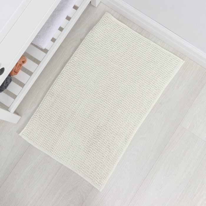 Коврик для дома LaDо́m, букли, плотность 1000 г, 50&times;80 см, цвет белый