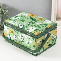 Шкатулка для рукоделия "Летние цветы на зелёном" 19х26х14,5 см