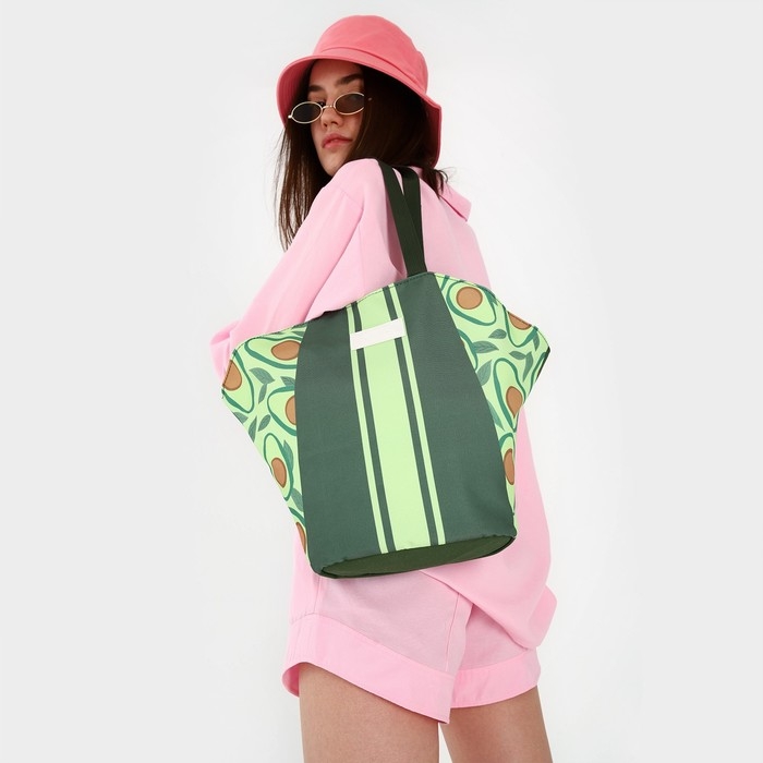 Сумка женская пляжная "Авокадо" + бикини бэг