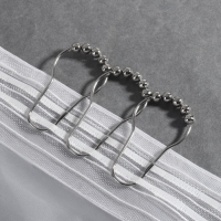 Крючок для штор с шариками, 7,5 &times; 4 см, 10 шт, цвет серебряный