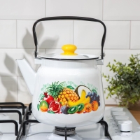 Чайник эмалированный сферический &laquo;Эквадор&raquo;, 3,5 л, цвет белый