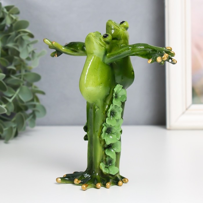 Сувенир полистоун "Лягушки-гармония" 5х14,5х13 см