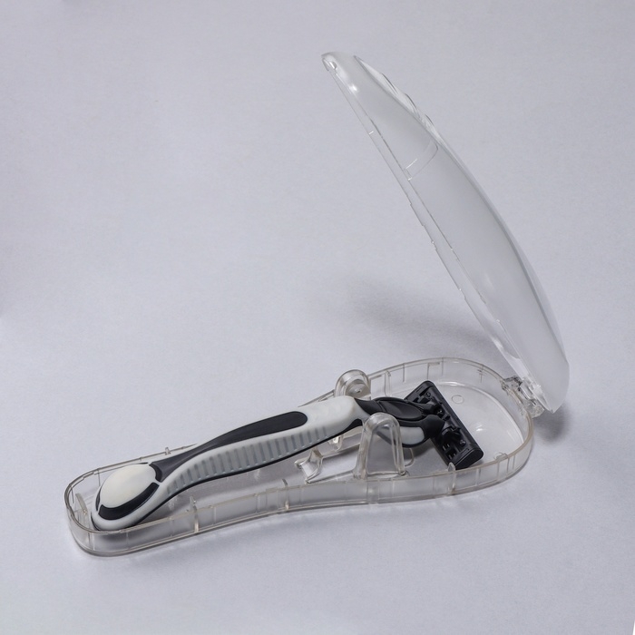 Органайзер для бритвы, с крышкой, вентилируемый, 16,2 &times; 6,1 см, цвет прозрачный