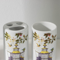 Набор аксессуаров для ванной комнаты &laquo;Клетка&raquo;, 4 предмета (дозатор 300 мл, мылница, 2 стакана), цвет белый