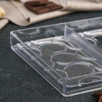 Форма для шоколада KONFINETTA &laquo;Симпл-димпл&raquo;, 27,5&times;17,5&times;2,5 см, 3 ячейки 15,3&times;7,5&times;0,8 см, цвет прозрачный