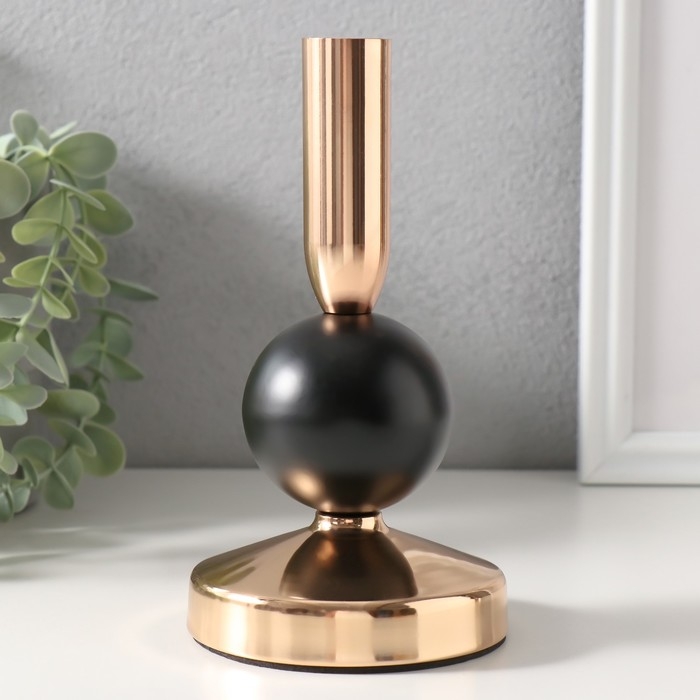 Подсвечник металл "Продо" чёрный d= 2 см 9х9х17 см