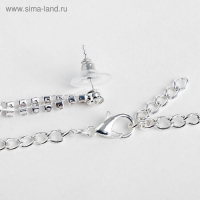 Набор 2 предмета: серьги, колье &laquo;Листопад&raquo; капли, цвет сине-белый в серебре, 45 см